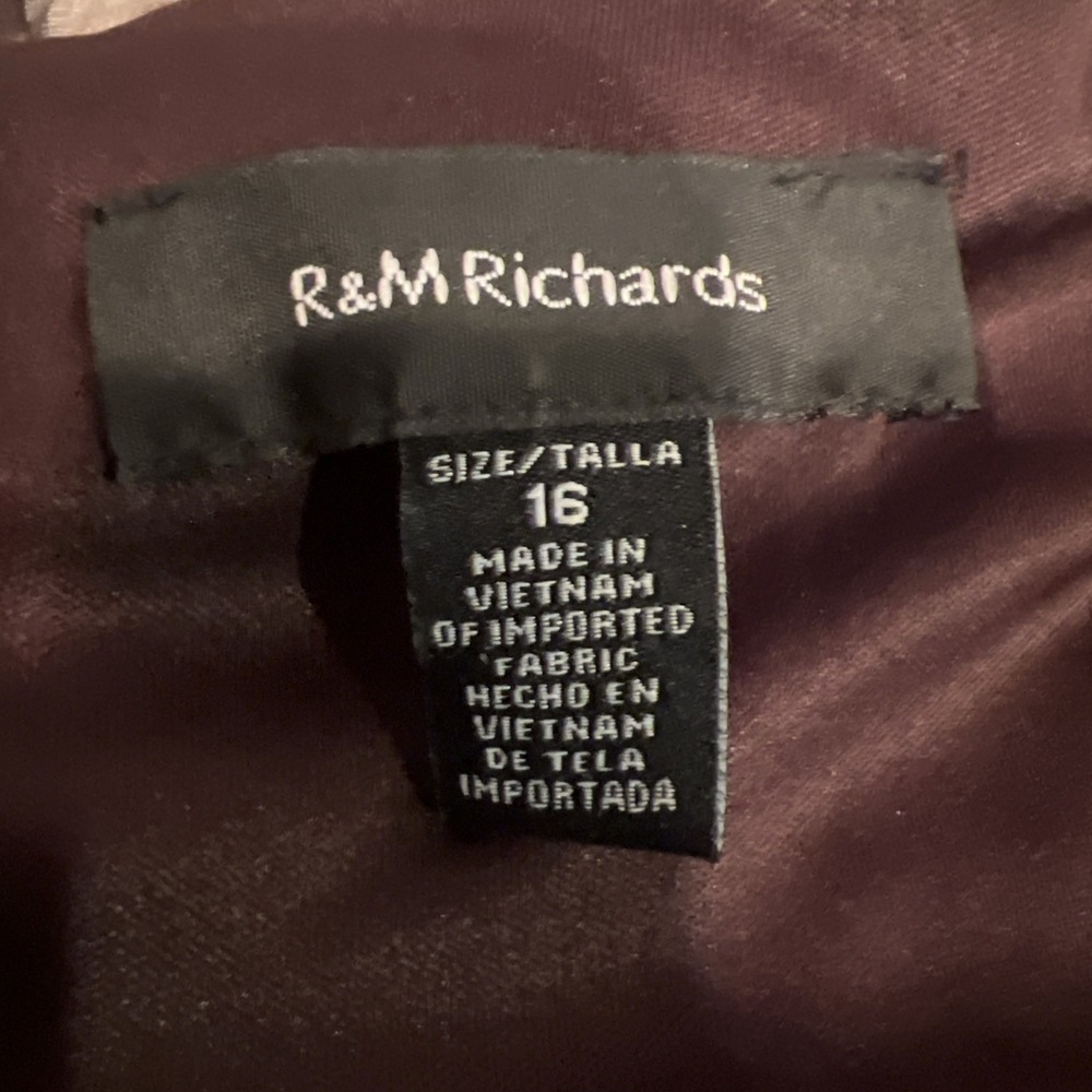 R&M Richards Dress Size 16 Brown Sleeveless Dressy Abstract Stretch Zip Back‎ - Picture 8 of 10